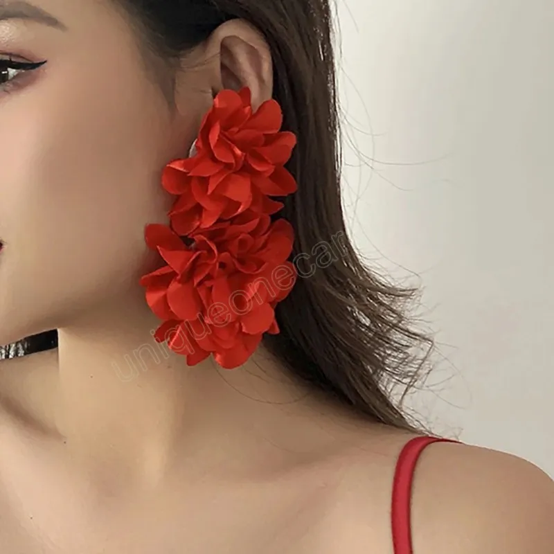 Cloth flower earrings hotsell