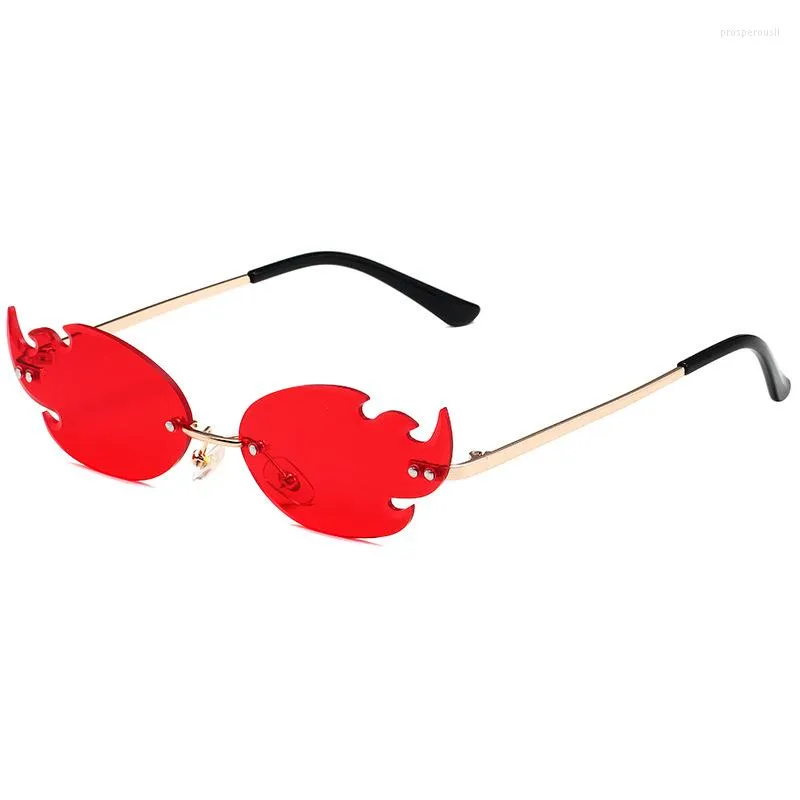 Solglasögon Mosengkw Luxury Special Fire Designer Candy Color Rimless Funny Party Eyeglasses