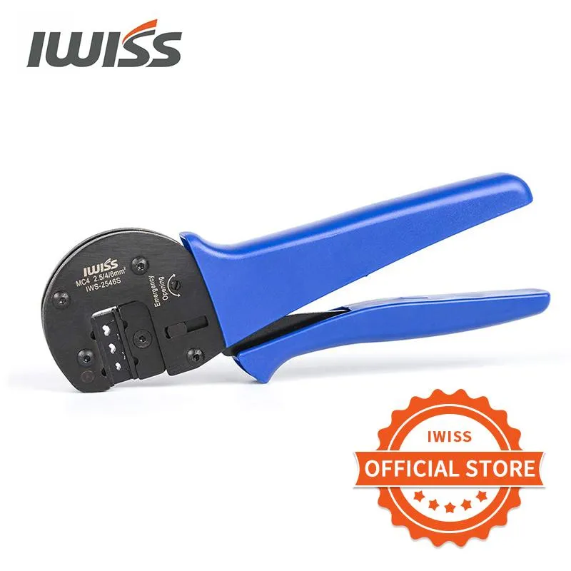 Tang Iwiss IWS2546S MC3/4 Solar Crimping Plier Crimper Tools с локатором диапазоном обжима 2,5/4/6 мм2 (1410AWG)