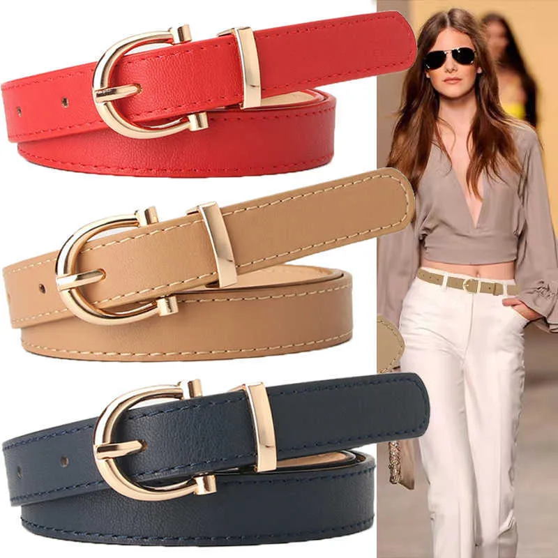 Andere mode -accessoires Fashion Women Belts Pu Leather Simple Metal Belt Belt Girls Dress Jean Pants Tailleband Belts voor Lady Luxury Designer Brand J230502