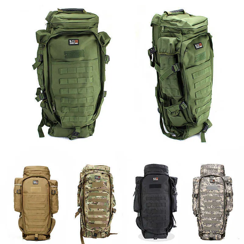 Mochilos Pacotes 60L Militar Tactical Molle Rifle Backpack Nylon Impermeável à prova d'água Hunting Rucksack escalada Campamento de camping Bolsa de assalto J230502