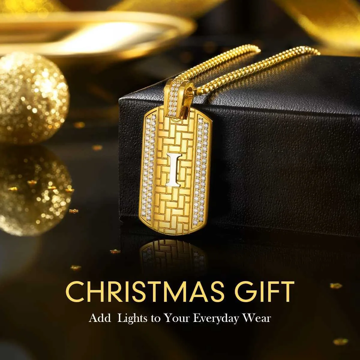 ETEVON 18K Gilded Initial NecklaceG OldS TainlessS TeelL EtterP