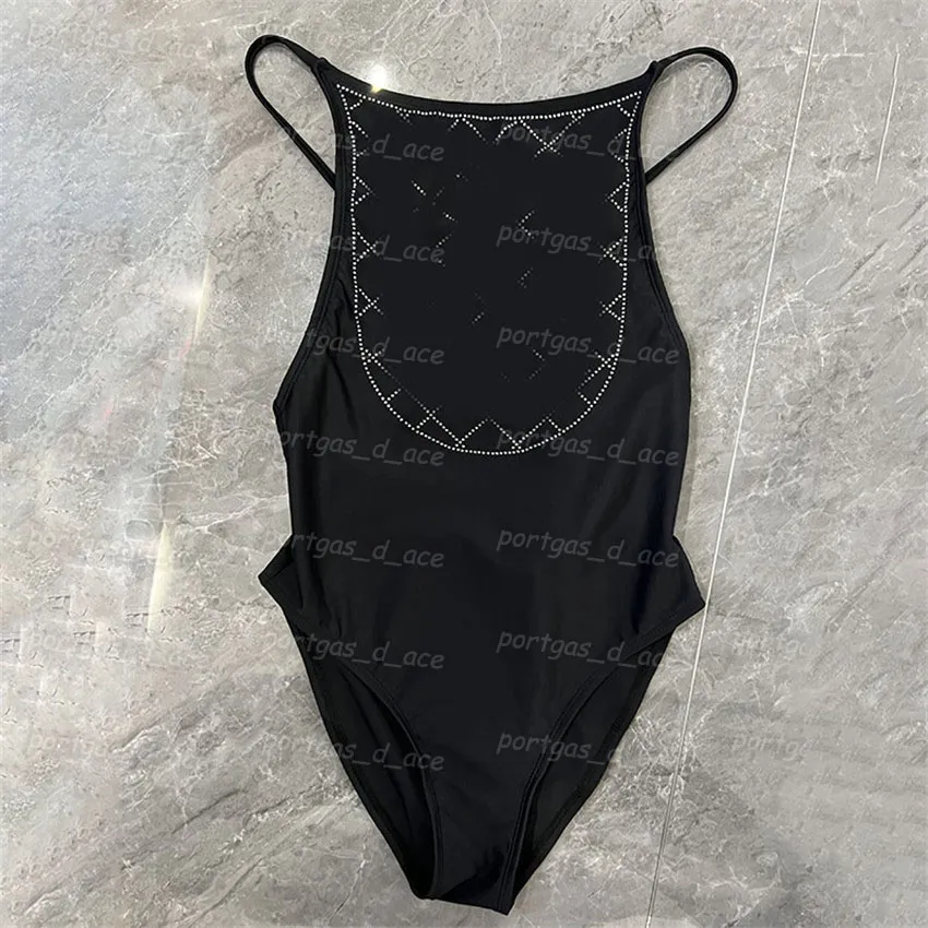 Strass Brief Vrouwen Badmode Zwart Eendelig Badpak Sexy Backless Cross Design Badpak Gewatteerde Verwijderbare Badpakken