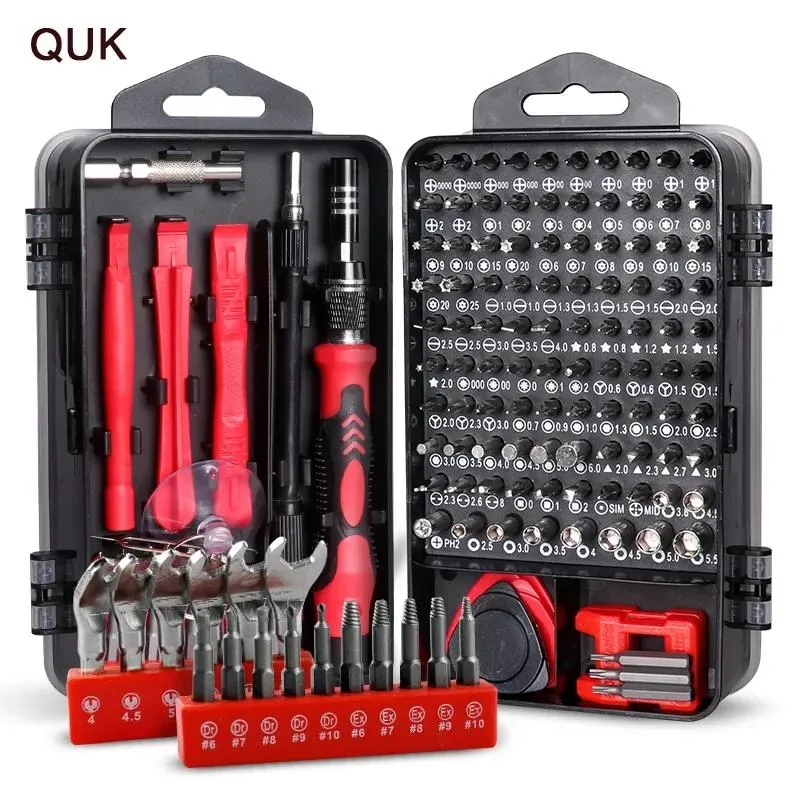 Schroevendraaier QUK 138-in-1 Präzisions-Schraubendreher-Set, magnetischer Schraubendreher, Torx-Bits, Schraubenschlüssel, elektrische Schraubendreher, Muttern-Reparatur-Handwerkzeug-Set