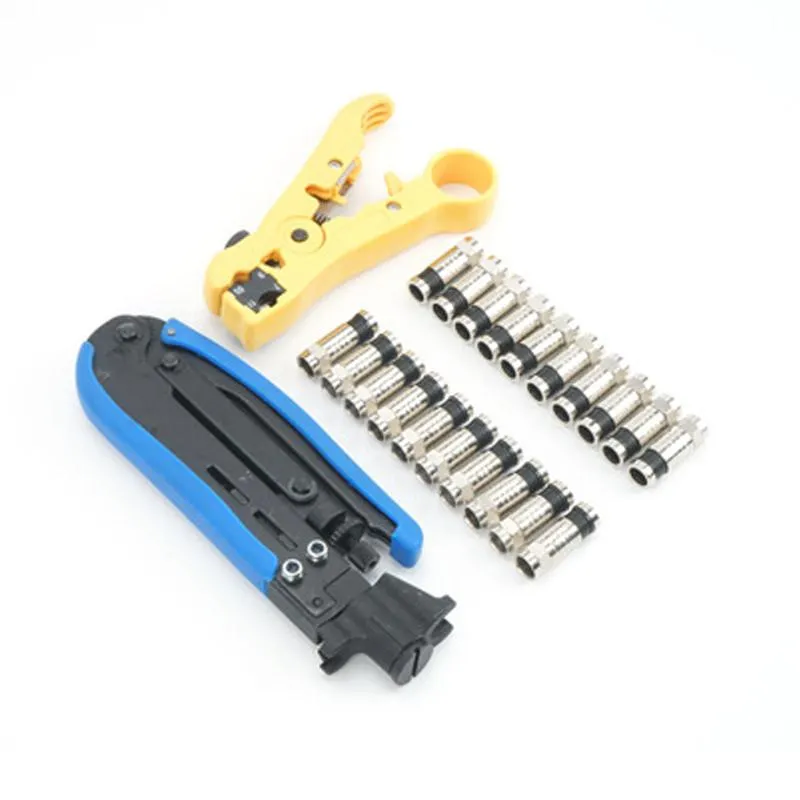 Tang Wire stripper set Coaxial cable RG6/11 F head crimping plier Coaxial cable RG59/6/7/11 wire stripper good tool set for Network