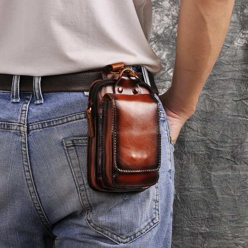 Mens leather waist pack discount
