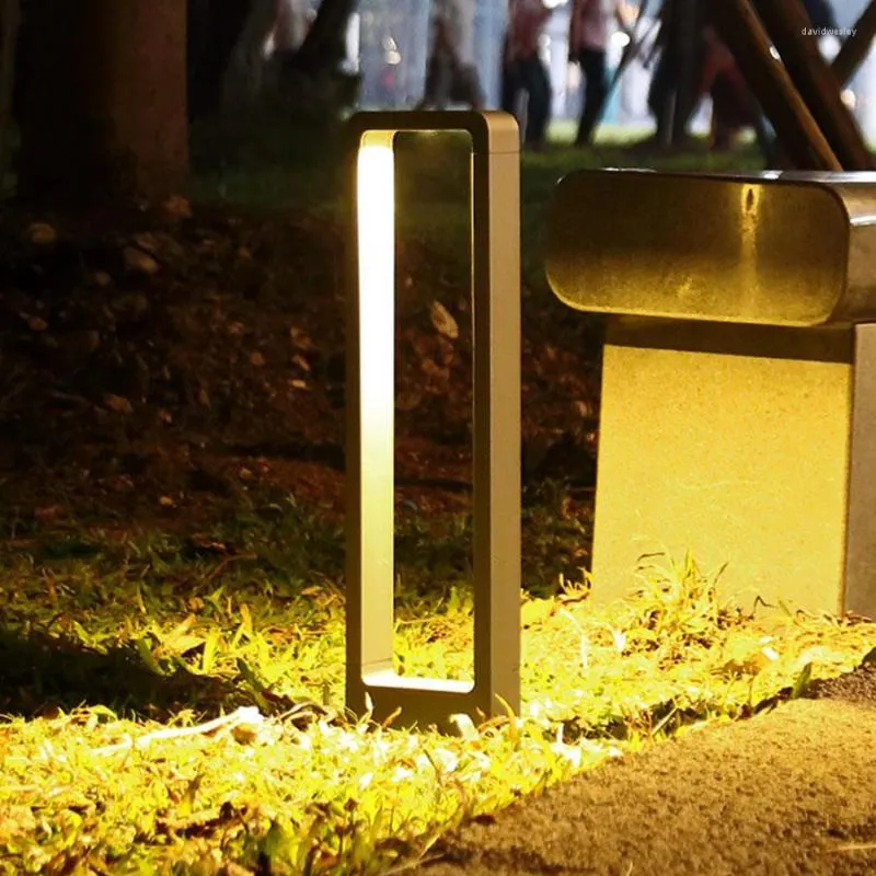 Outdoor Led Pathway Lawn Lamp Waterproof Villa Garden Stand Post Light Aluminum Backyard Street Landscape Pillar