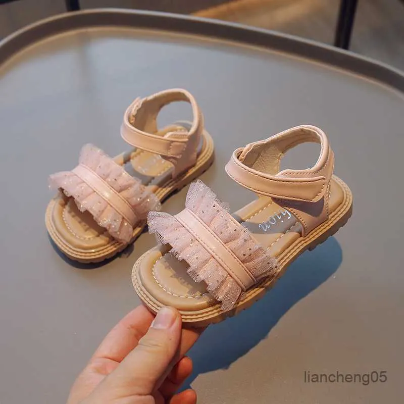 Sandals Sweet Princess Beautiful Sandals Lace Open-toe Fashion Kids Versatile Japanese Style Girls Sandals Children Casual Shoes Fashion