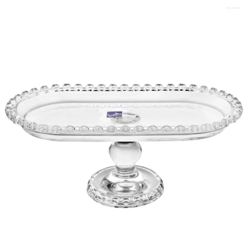 Plates Tray Plate Stand Cake Fruit Serving Cupcake Display Footed Dessert Snack Bowl Crystal Platter Fruits Style Storage Modern