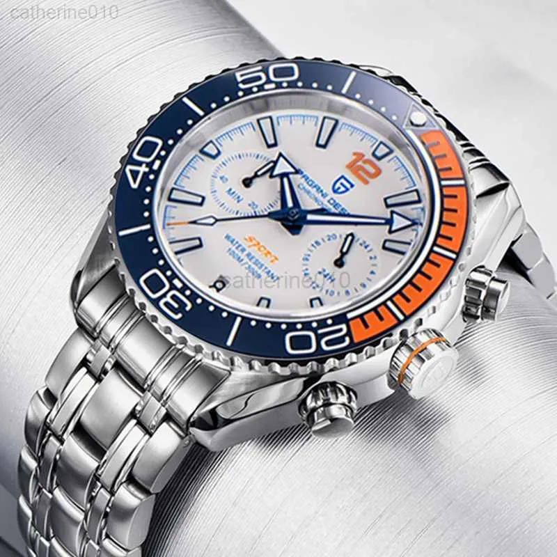 Wristwatches PAGANI DESIGN Multifunction Chronograph New Quartz Men's Top Brand Ceramic Bezel Sapphire Glass M Waterproof Wrist G230502