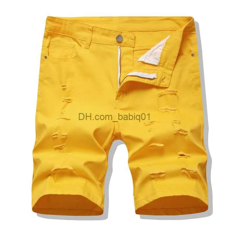 Mens Shorts Summer New Mens Ripped Denim Shorts Classic Style