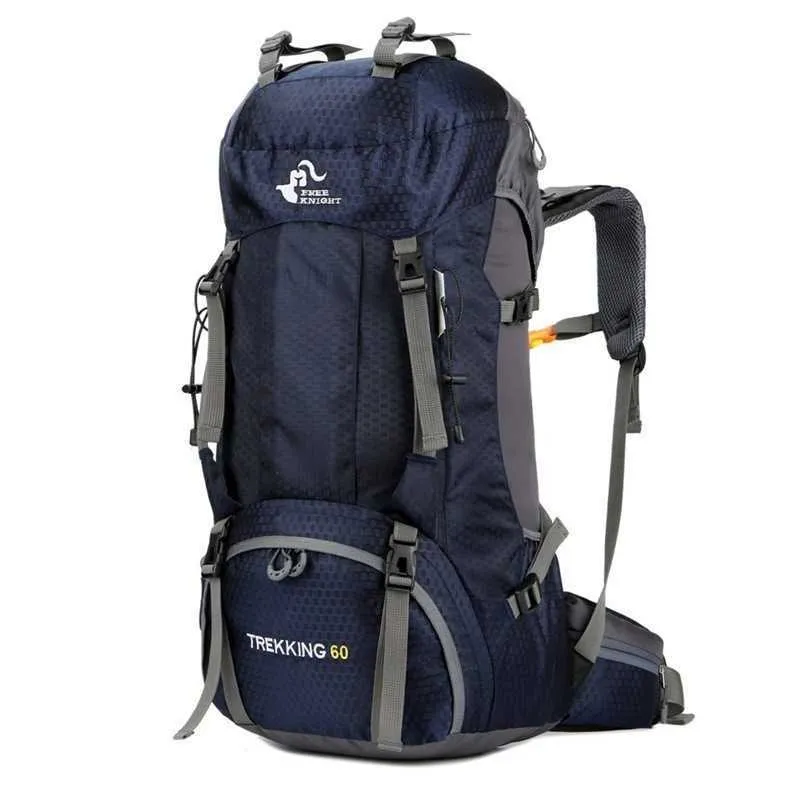 Backpacking Packs 60L Manwoman vandring camping ryggsäckar vattentät vandring resor utomhusväska för klättring vandring sport ryggsäck väskor regntäcke j230502