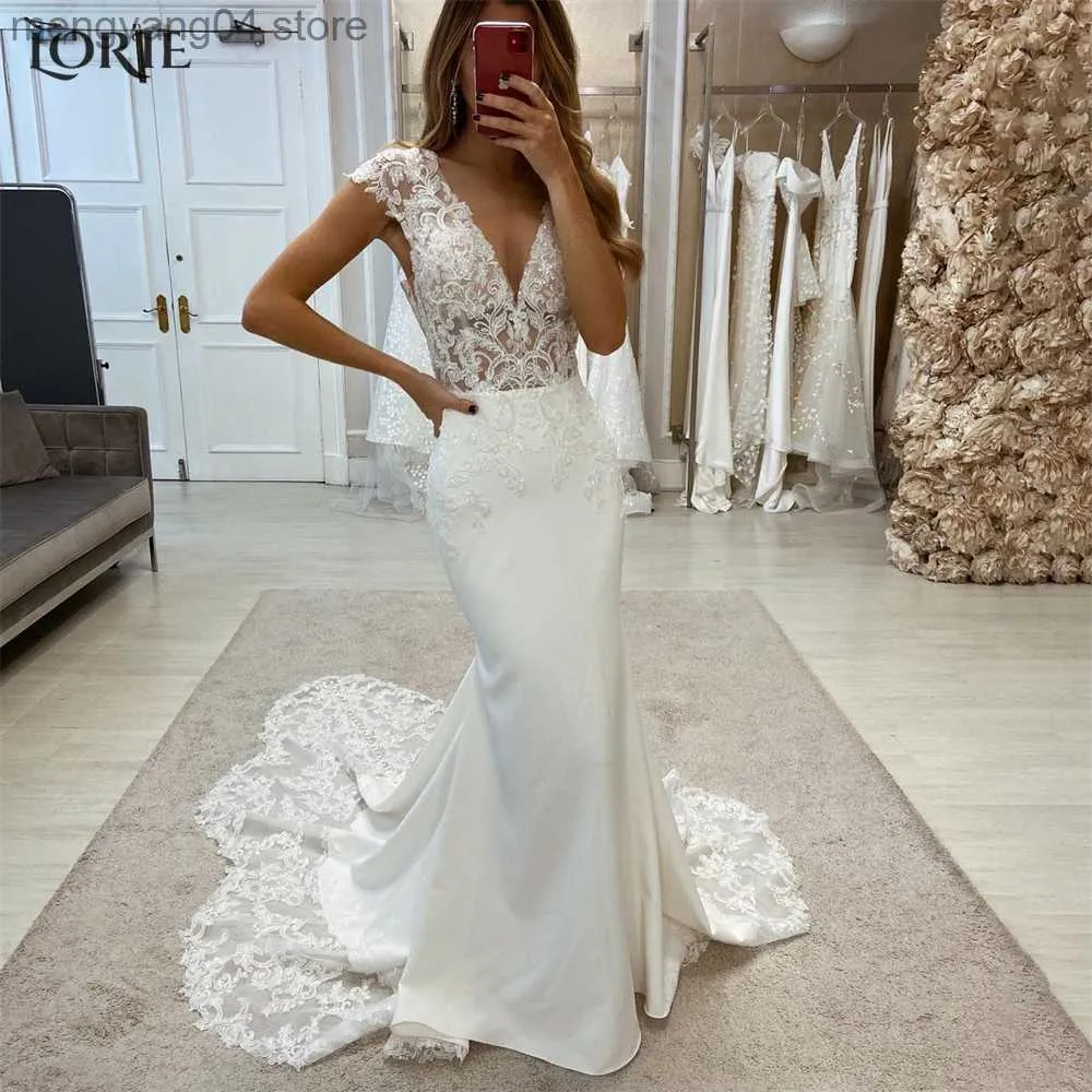 Abiti Feste Abiti Da Sposa A Sirena In Pizzo Vintage Appliques
