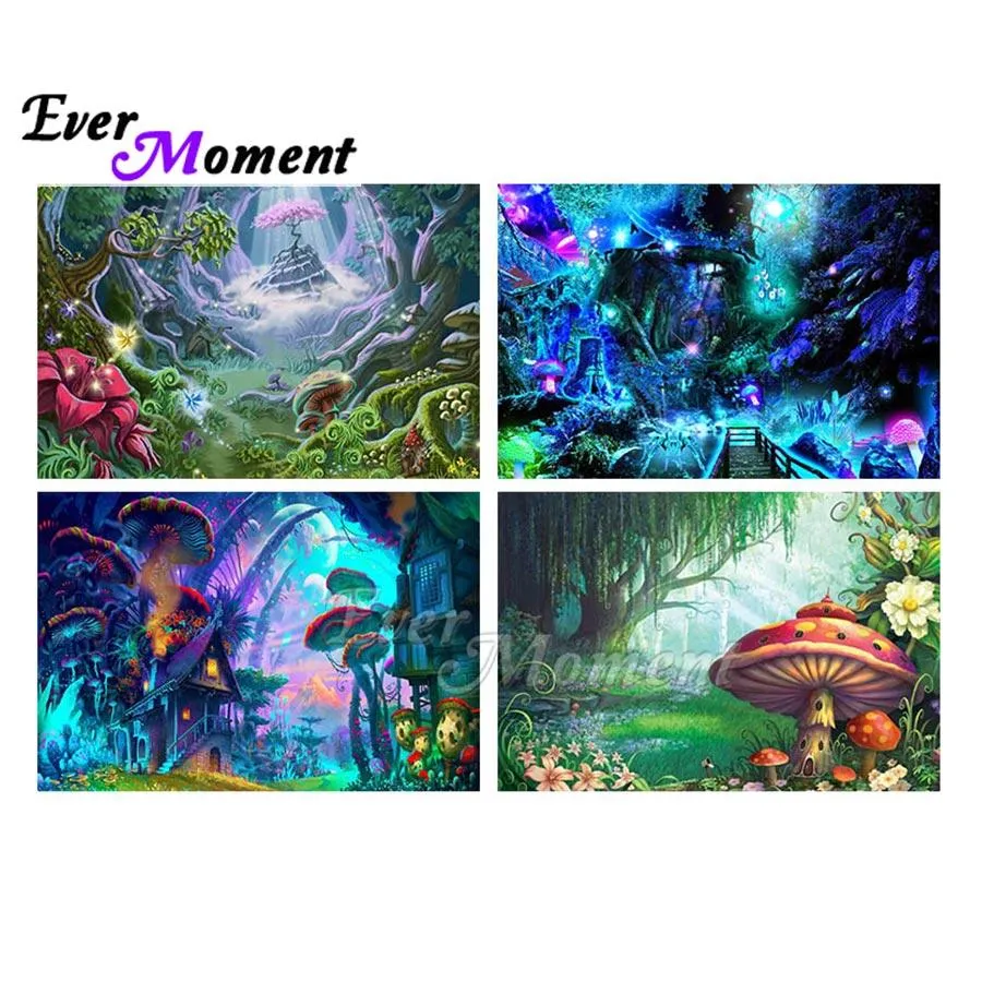 Stitch Ever Moment Diamond Painting Fantasy Mushroom Mushroom Full Square Round Round Boor Borduurwerk 5D Mozaïek Wall Decoratie ASF2220