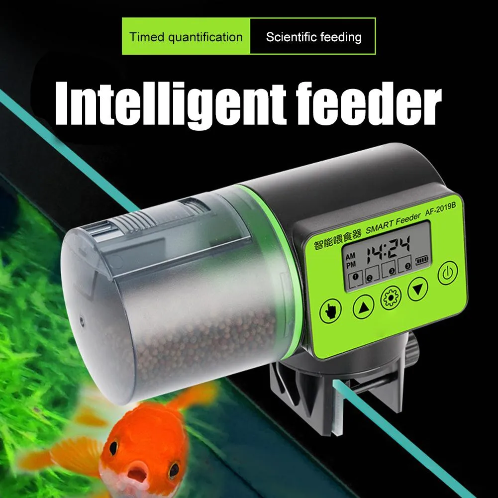 Mangeoires Distributeur de nourriture automatique intelligent pour poissons, distributeur d'alimentation automatique pour Aquarium avec minuterie d'indication LCD, accessoires d'aquarium