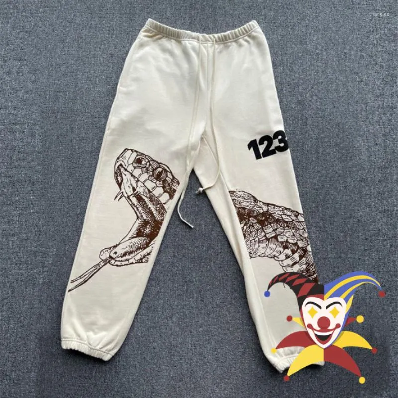 Men's Pants Snake Print RRR123 Sweatpants Men Women 1:1 Top Quality RRR 123 Drawstring Jogger Trousers