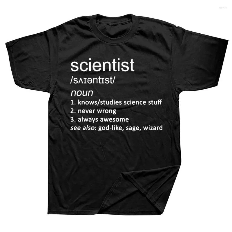 メンズTシャツ面白い科学者定義グラフィックストリートウェア半袖科学数学の勉強職