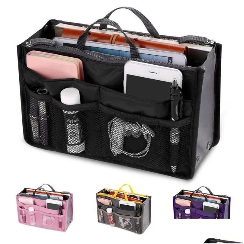 Opbergzakken vrouwen opvouwbare organizer handtas reistas grote capaciteit inzet voering portemonnee organizer pouch lady space sparingstorage dhlnc