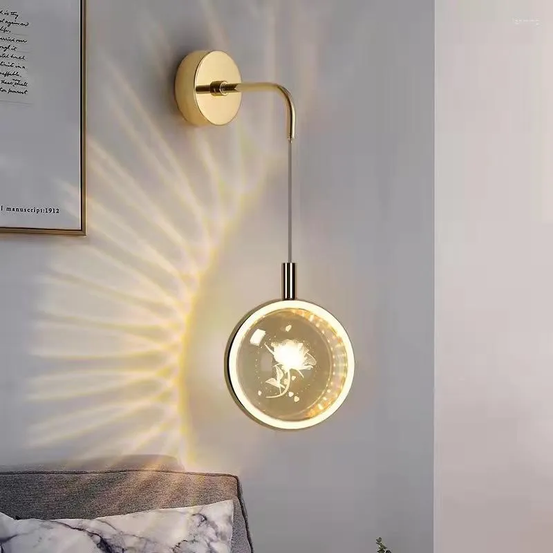 Wandleuchte Nordic Bedside Creative Crystal Ball Wandleuchte für Wohnzimmer Schlafzimmer Esszimmer Sofa Treppen Dekoration Beleuchtung Licht