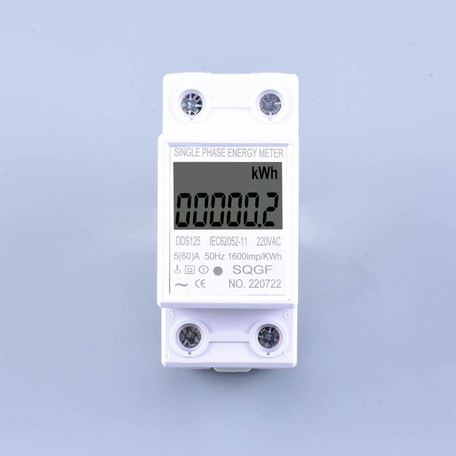 Energy Meters Home LCD Digital Display Power Consumption Single Phase Watt Wattmeter kWh 230V AC 50Hz 60A Electric Din Rail 230428