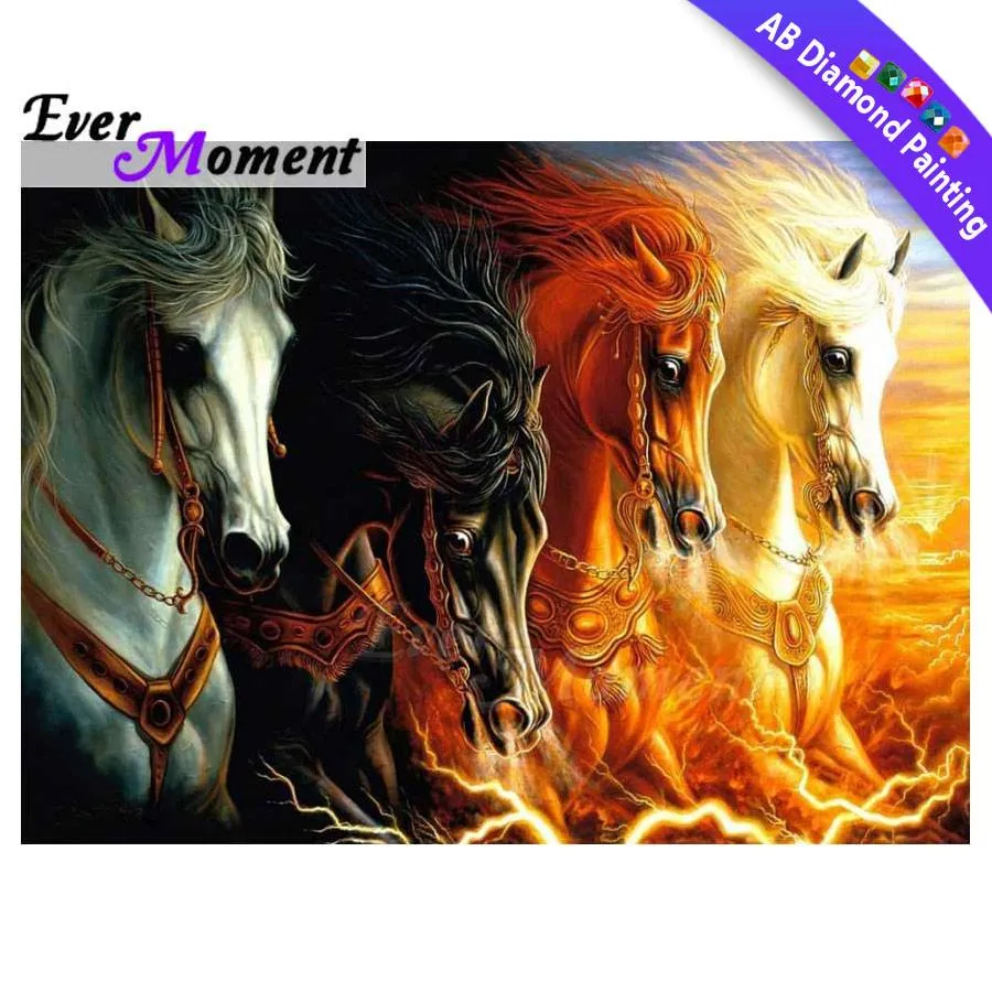 Stitch Ever Moment Diamond Painting Horse 5d DIY MOSAIC Full Square Drill Image des kits de forage AB broderie de mosaïque décor 3F235