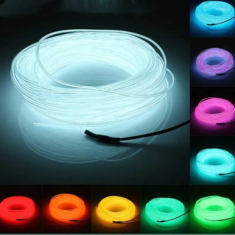 Paski 3V 5V 12V 2M/3M/5M Neon Light Dance Party Wystrój Lampa LED Elastyczna el wire lampa wodoodporna pasek