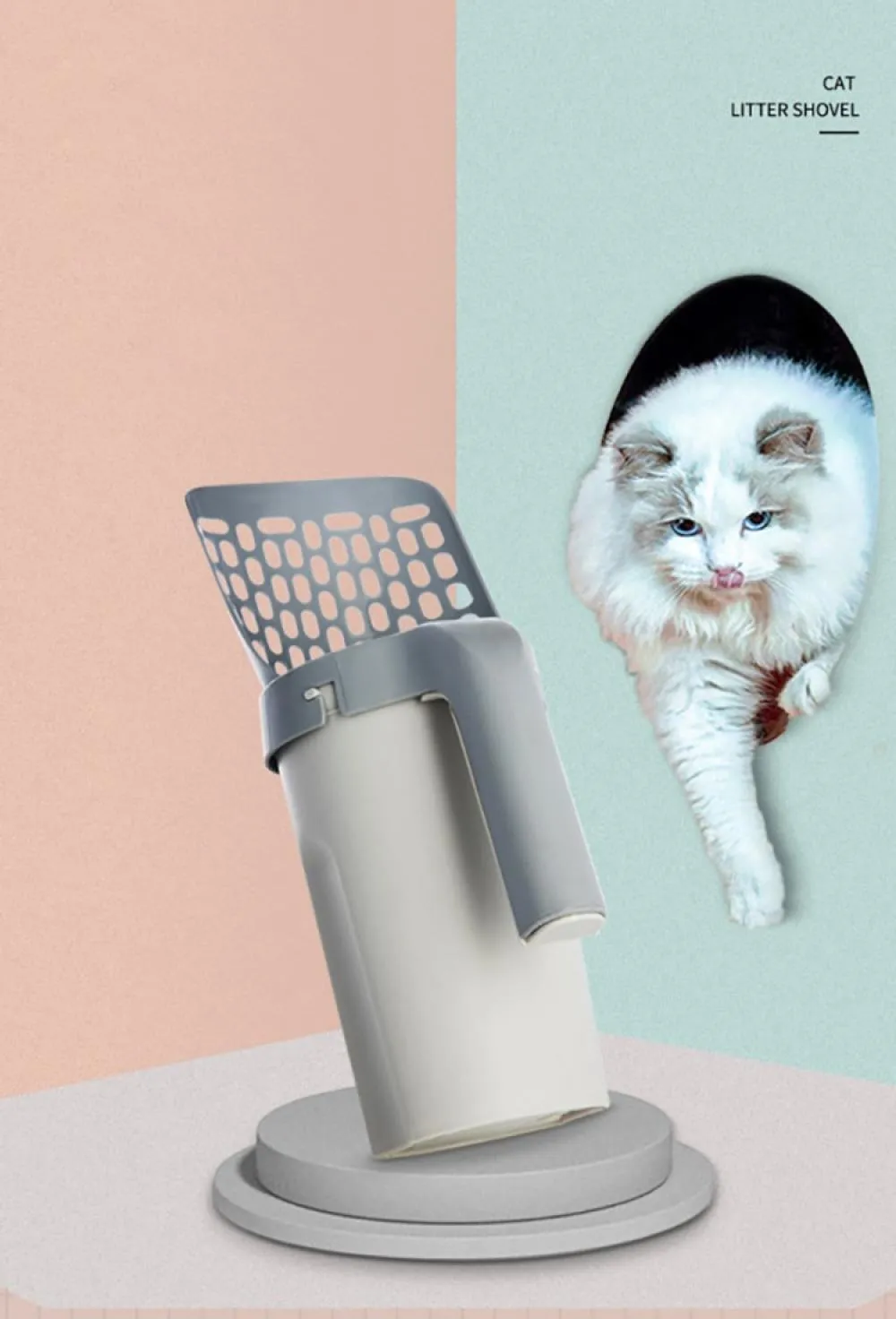 Housebreaking Cat Litter Shovel With Waste Bag Self Cleaning Cats