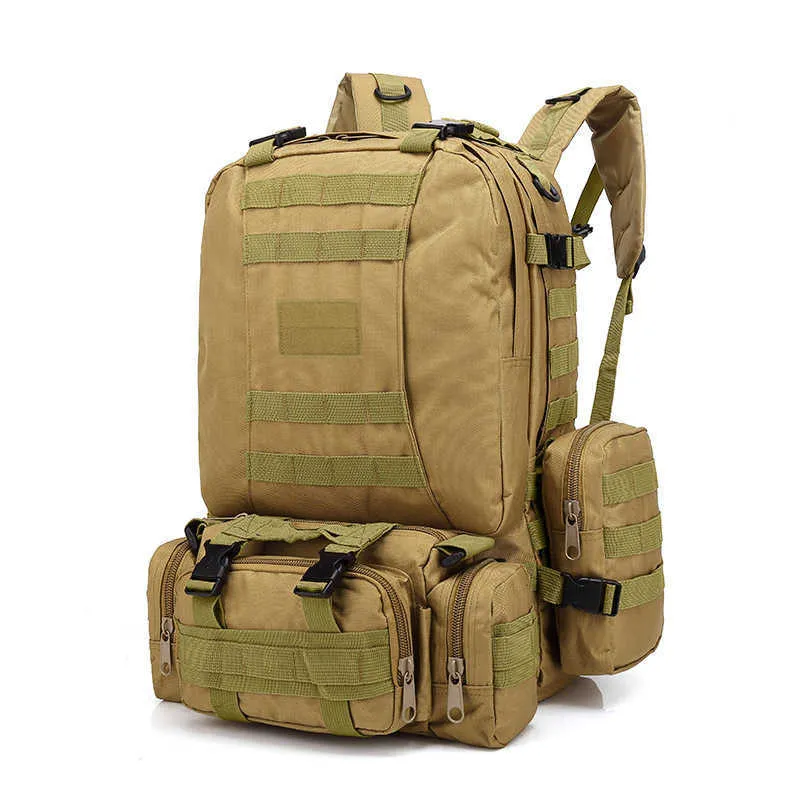 Sacs à dos 55L Sac à dos tactique 4 en 1 Hommes Militaire Molle Sac de sport Randonnée en plein air Escalade Armée Sac à dos Imperméable Assault Pack Mochila J230502