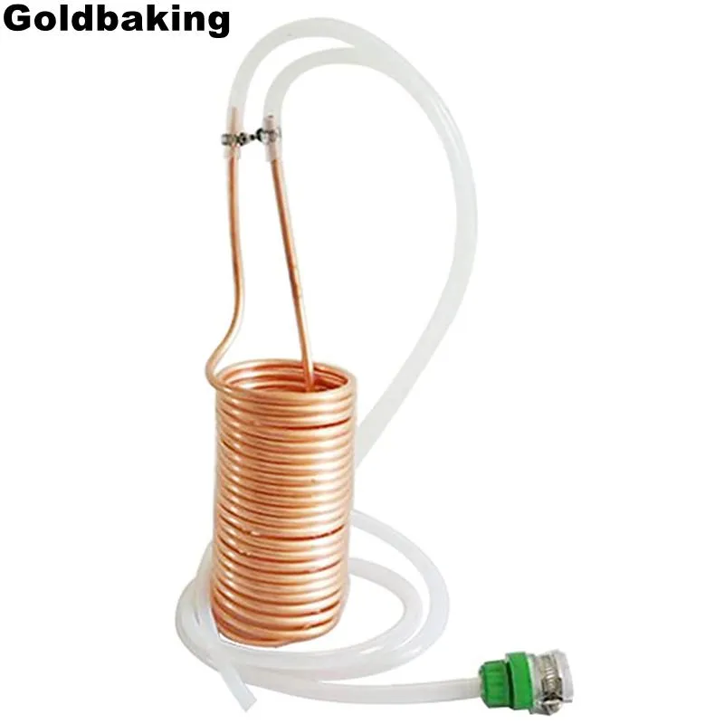 Fazendo refrigerador de mosto de cobre goldbaking para fabricação de cerveja tubo de bobina de resfriamento de 8 metros de comprimento para fabricação caseira