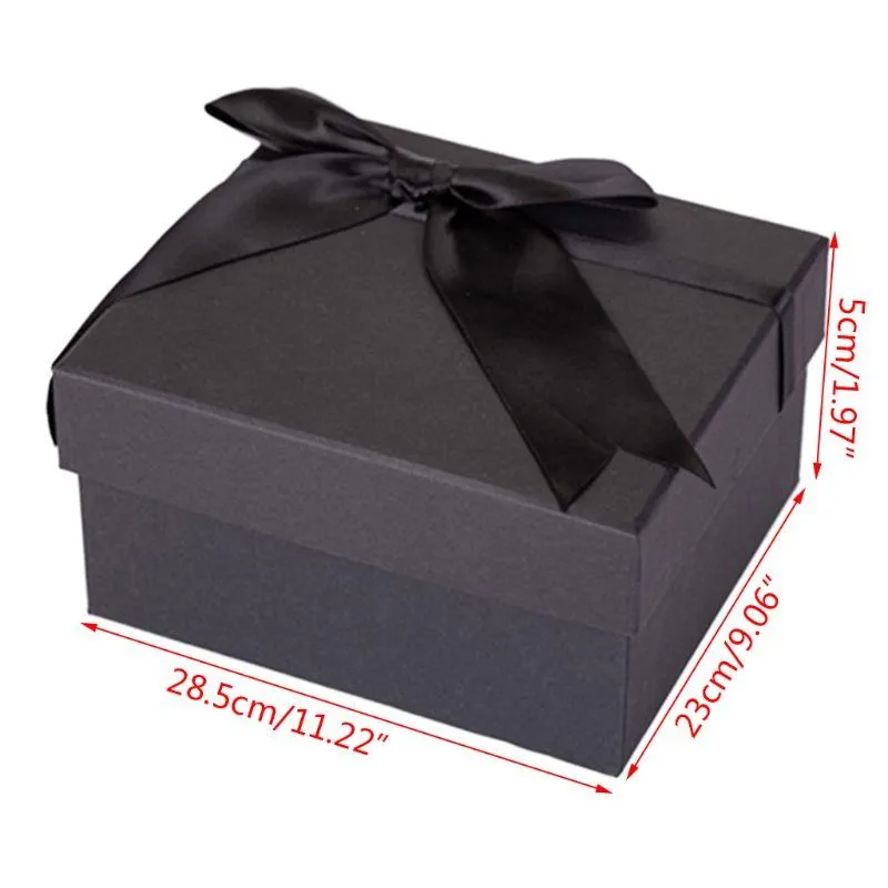 Gift Wrap Bow Tie Elegant Black Box Eco-friendly High-quality Cardboard For Weddings K4UA