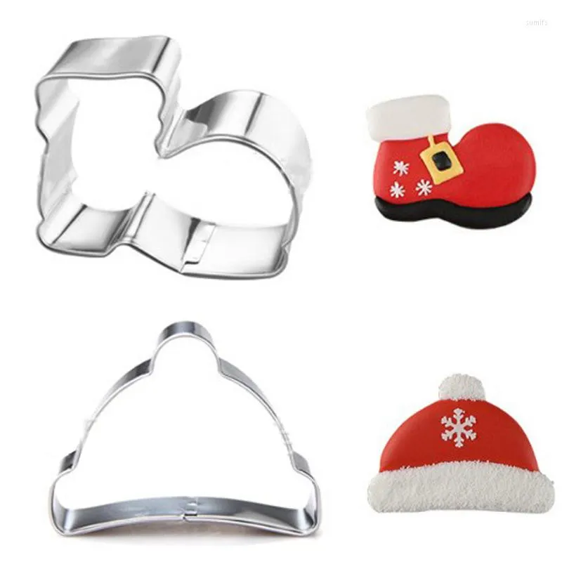 Backformen 2 Stück Patisserie Reposteria Weihnachtsmütze Schuhe Konditorei Metall Ausstecher Form Zucker Fondant Kuchen Dekor Werkzeuge Keks