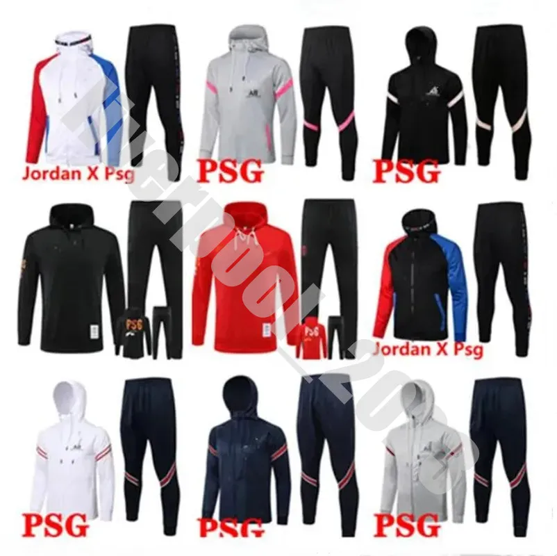 21/22/23/24 PSGS Football Tracksuit Hoodie Survlement 2023 Stupbol Training Suit Suit Suit Football Scercer مجموعة أدوات كرة قدم للبالغين