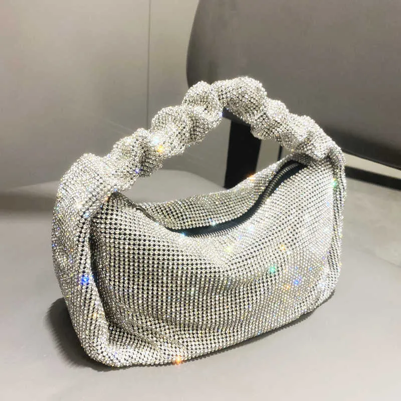 Abendtaschen Luxus-Designer-Handtasche Strass Faltgriff Samt Tote Geldbörsen für Frauen Kupplung Strandtasche 230427