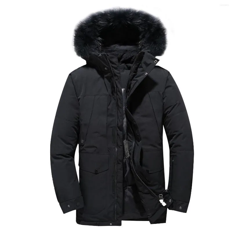 Piumino da uomo da uomo -30 gradi di spessore inverno 2023 grande collo di pelliccia reale caldo Parka giacca antivento impermeabile 3XL