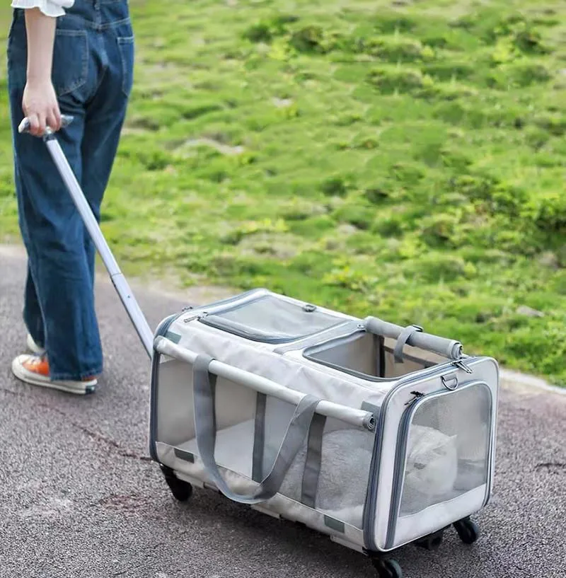 Barnvagnar fällbart husdjur vaggarfodral stor dublelayer bärbara andningsbara hundbärare påsar för små hundar kattbärare med vikt 15 kg