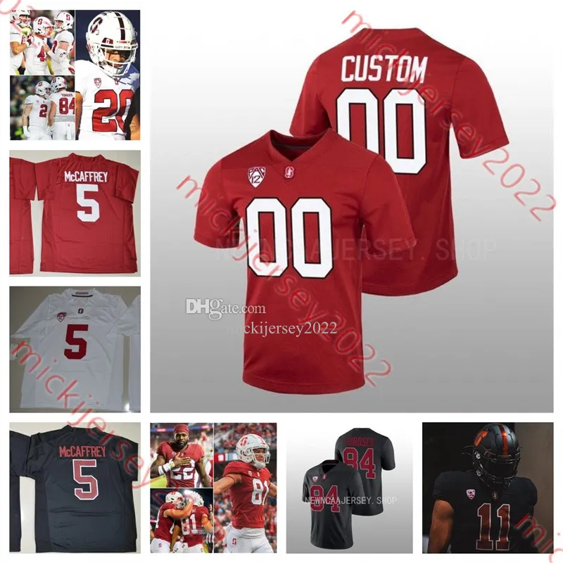 Christian McCaffrey Zach Ertz Stanford kardynał piłkarski Jersey John Elway Andrew Luck Doug Baldwin ty Montgomery zszył Bryce Love Stanford Jerseys