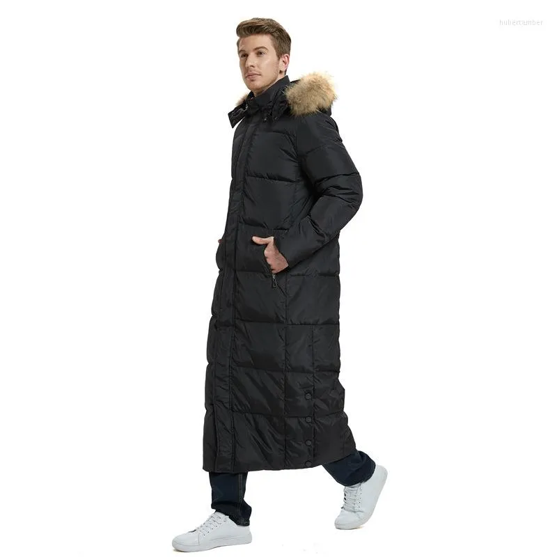 Hommes duvet longue canard veste hommes hiver manteaux Parka véritable col de fourrure neige pardessus épaissir chaud vêtements d'extérieur de haute qualité S-5XL 2023