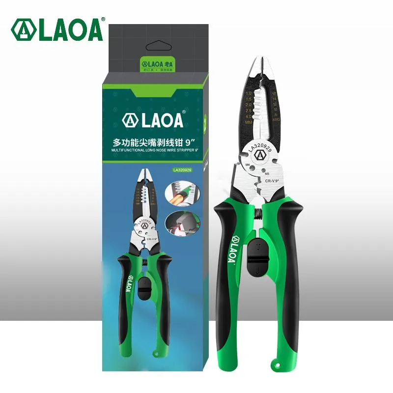 Tang LAOA – pince à nez aiguille de 9 pouces, dénudeur de fil, coupe-câble, pince multifonctionnelle CRV pour électricien