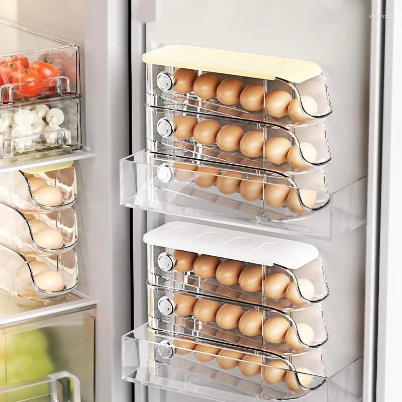 Opslagflessen koelkast eierdoos keuken organisatoren lade koelkast dozen rek eieren fruitplank accessoires