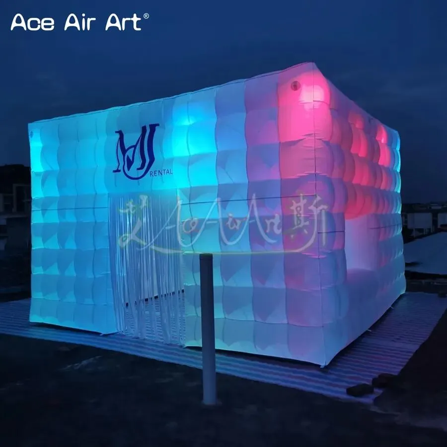 New Arrived Inflatable Cube Marquee Tent Cubic House Building Airblown Tent For With Led Lights For Outdoor Large Event/Night Club