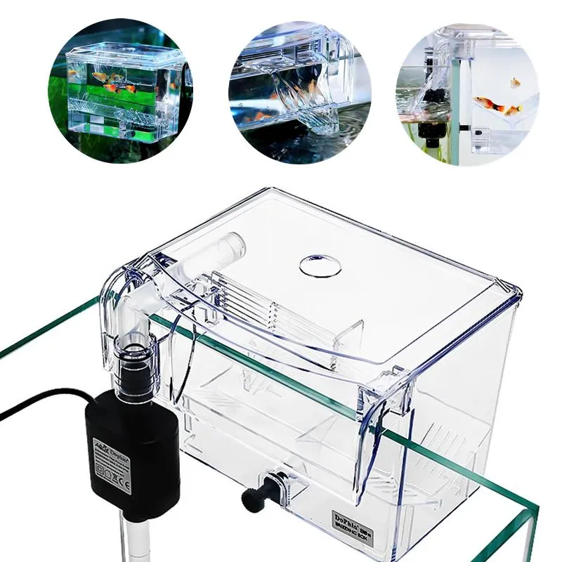 Настенное крепление для внешнего аквариума, коробка для разведения, прозрачная изолирующая коробка для аквариума с водяным насосом, чаша для рыбы, инкубатор