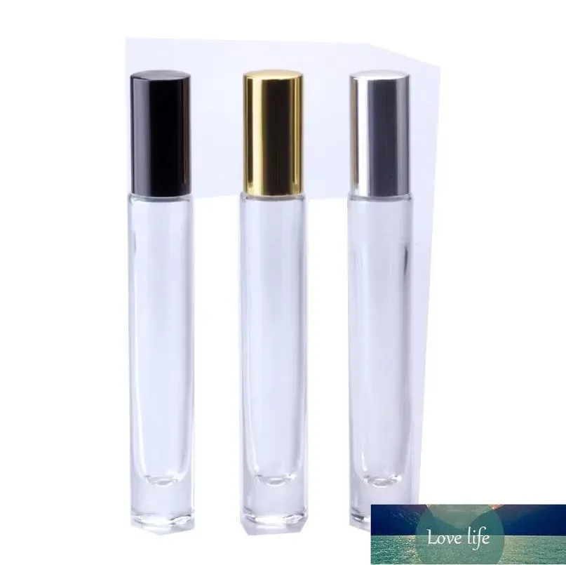 Top Thick bottom 10ml metal Empty Glass Perfume roller ball Steel ball Bottle Spray Perfume Atomizers Bottles