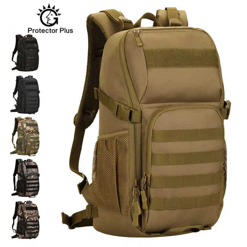 Backpacking Packs Protector Plus 30L Tactical Backpack Men Outdoor Sport Camo Bag Large Capacity Camping Climbing Hiking Travel Shoulder Bag X545A J230502