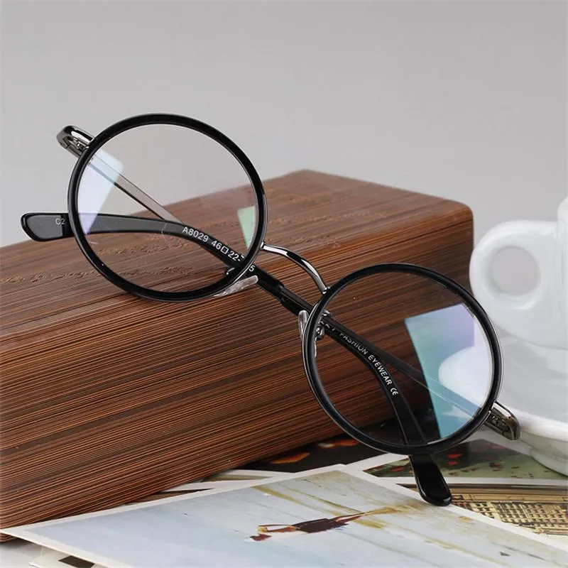 Small Round Eyeglasses Frames Vintage Black Prescription Glasses for Men Women Spring Hinge Spectacles Fashion Vazrobe 44mm