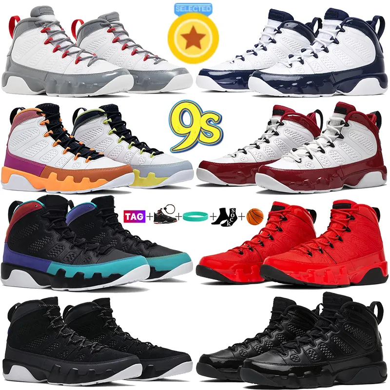 Mens 9s Basketball Shoes Jumpman 9 Sports Sneakers Bred Patent Dream It Fire Chile Red Change The World Pearl Blue Oregon Men Trainers Outdoor Walking