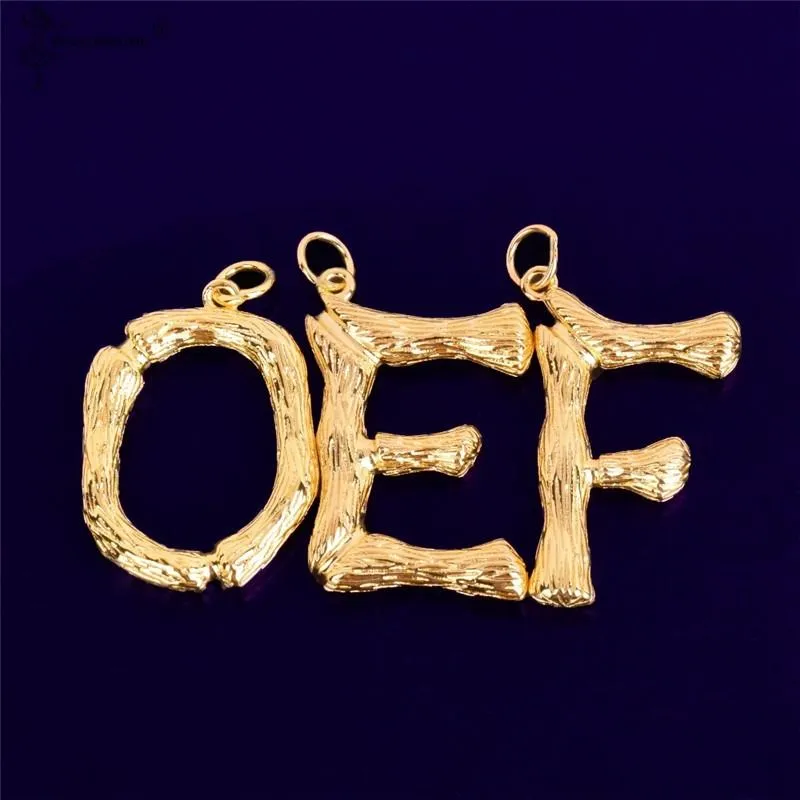 Hanger kettingen mode gouden kleur metaal bamboe 26 letters alfabet a-z minimalistische initiële ketting touw ketenen sieraden accessoires cadeau