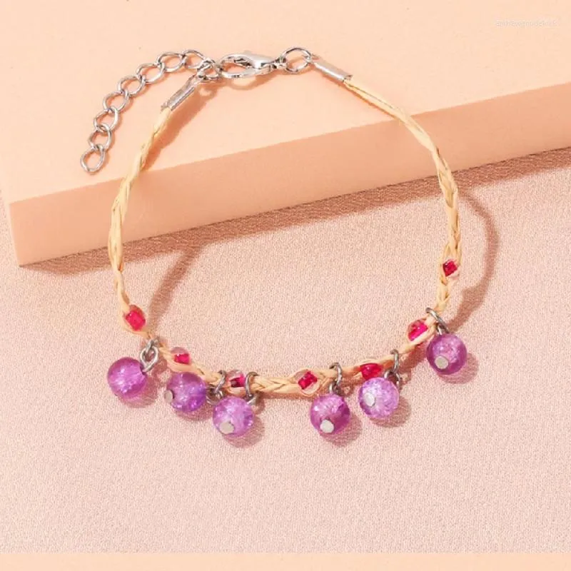 Charm armband grossist 5 boho stil strå damer personlighet pärlor hängen vintage smycken gåvor 2023 färger