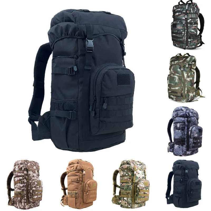 Backpacking Packs 50 Liters Military Tactics Backpack Large Capacity for Men Nylon Army Bag Climbing Hiking Travel Bag Mochila Camouflage Backpack J230502