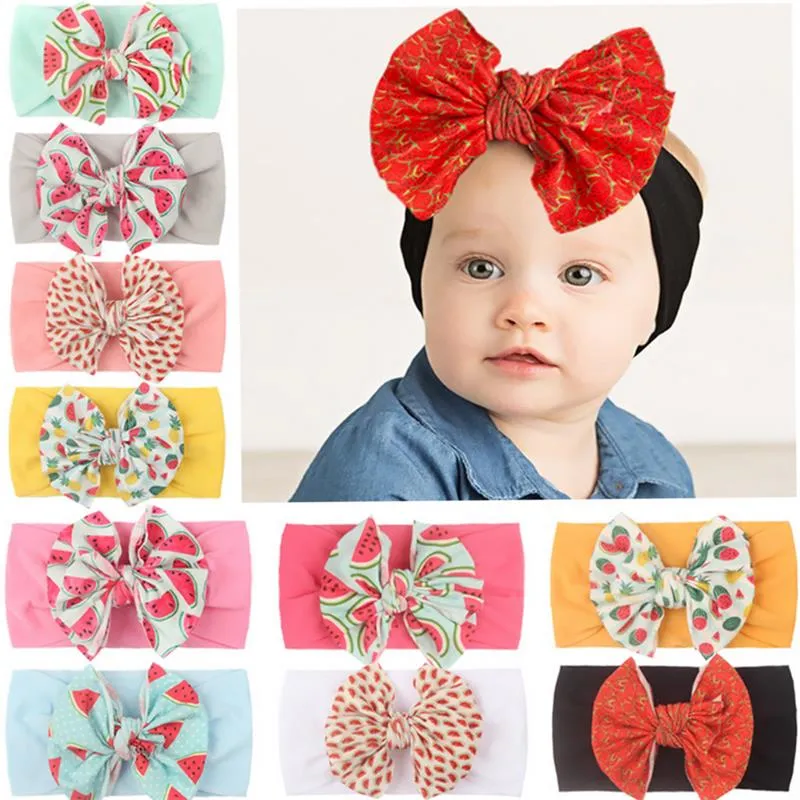 Baby weiches Stirnband elastischer Knoten Turban Nylon Stirnbänder Mädchen Kopf Wrap Neugeborene Bogen Haarband Kleinkind Haarzubehör