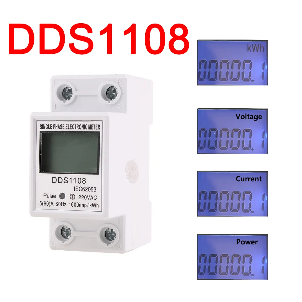 Wattmètre à affichage numérique LCD monophasé à deux fils, consommation  d'énergie, compteur électrique, kWh, AC